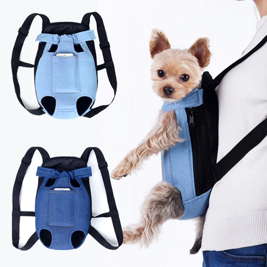 Zaino per cani in denim! Ideale per cani di piccola taglia