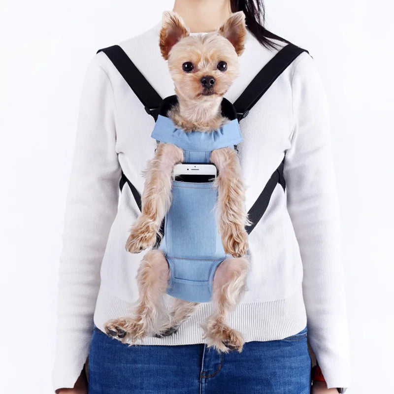 Zaino per cani in denim! Ideale per cani di piccola taglia