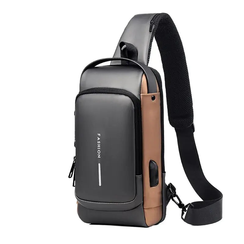 Borsa a tracolla da uomo multifunzione antifurto USB Messenger Pack da uomo