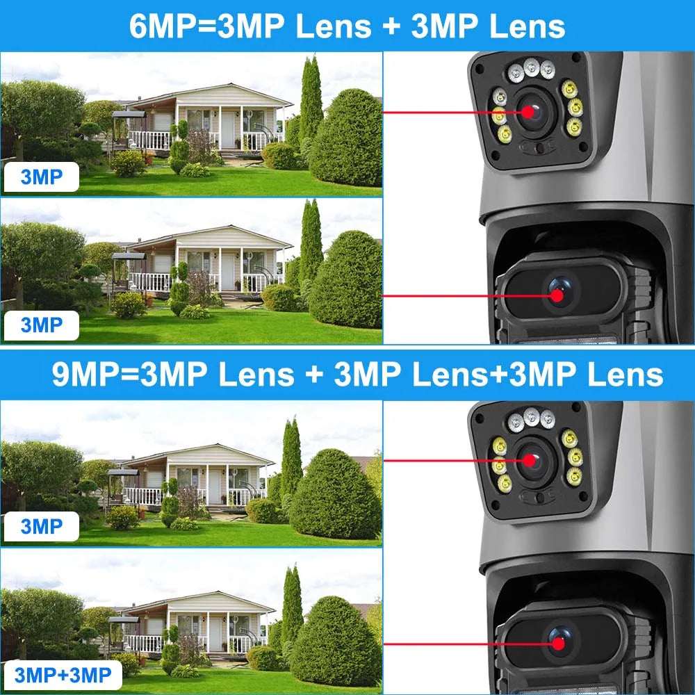 Telecamera WiFi da 9 MP per esterni di sicurezza con zoom 8X