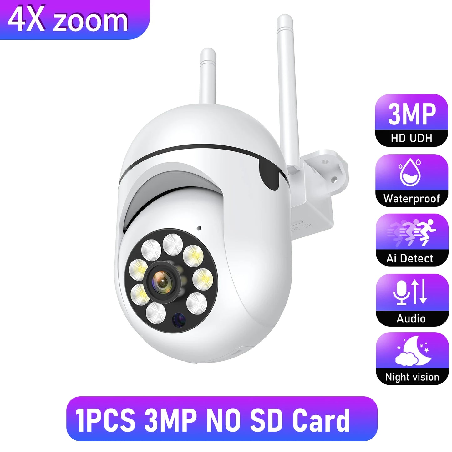 Telecamera di sorveglianza da 3 MP per esterni CCTV IP Wifi