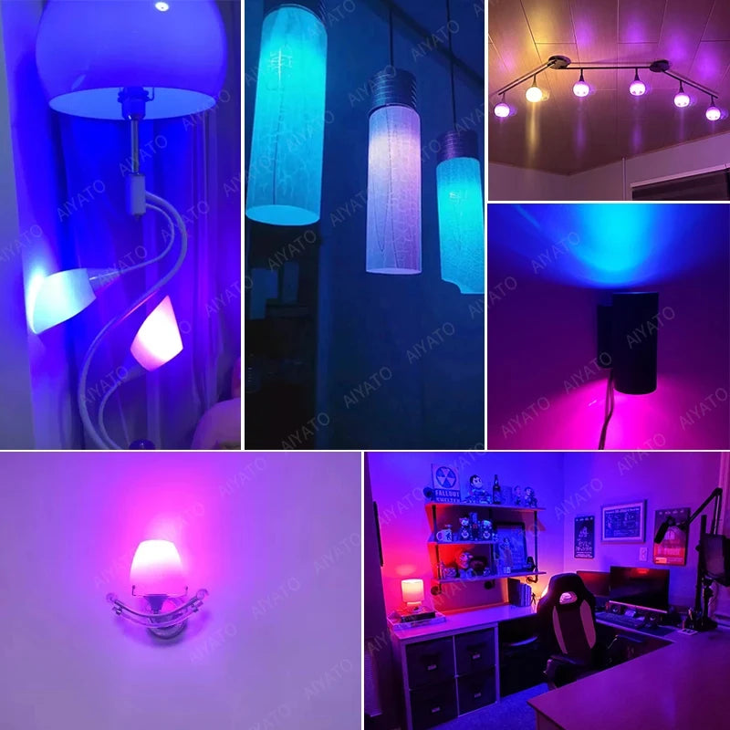 Lampadina Intelligente E14 RGB Bluetooth Candela Lampada di Cristallo