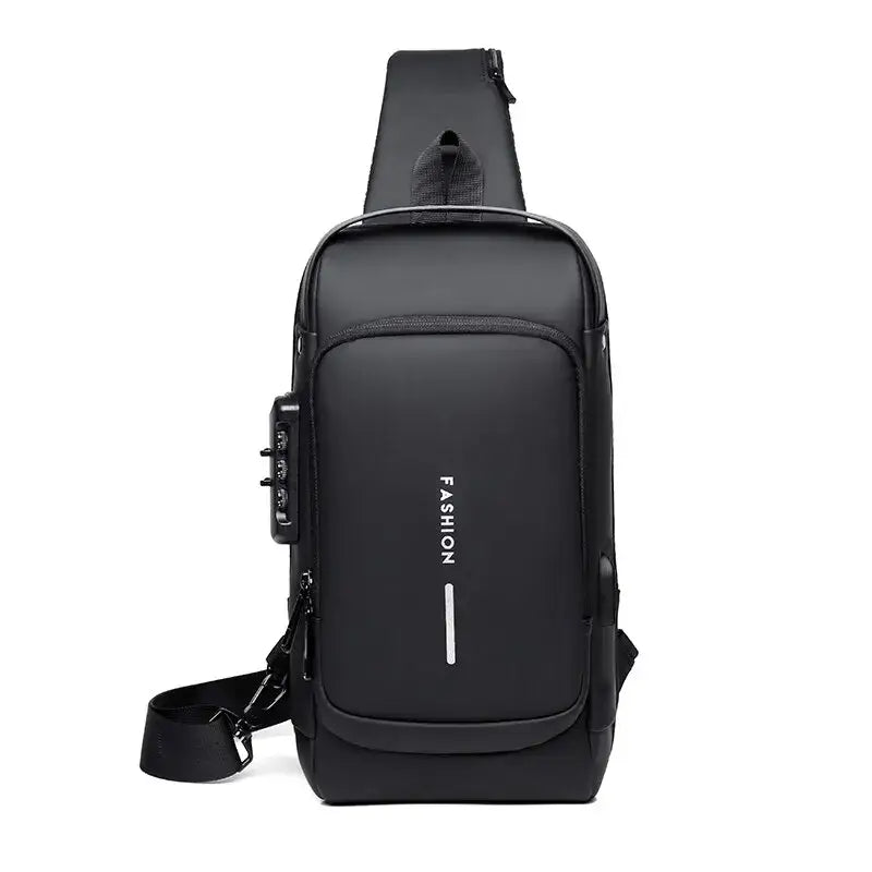 Borsa a tracolla da uomo multifunzione antifurto USB Messenger Pack da uomo