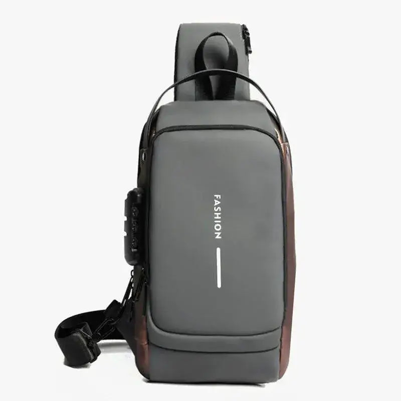 Borsa a tracolla da uomo multifunzione antifurto USB Messenger Pack da uomo