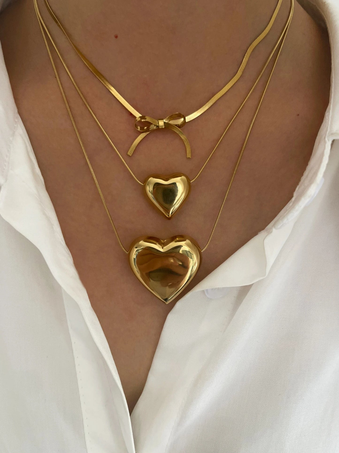 Catena Cuore Pendente Collana per Le Donne Colore Oro