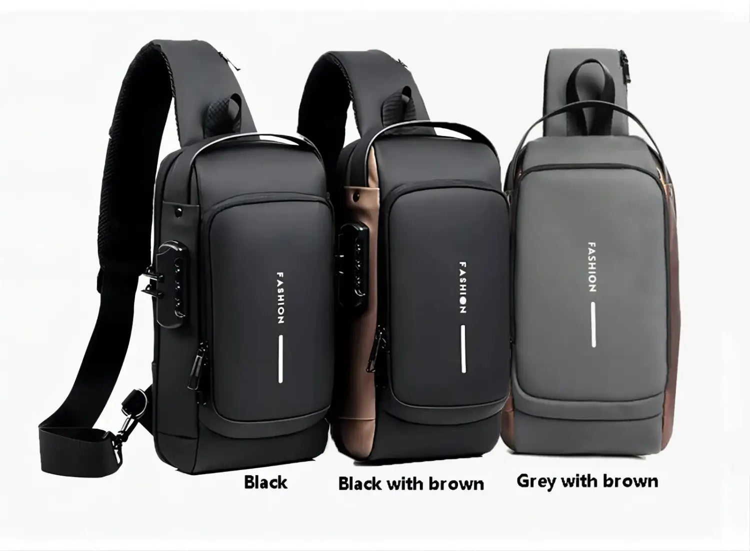 Borsa a tracolla da uomo multifunzione antifurto USB Messenger Pack da uomo