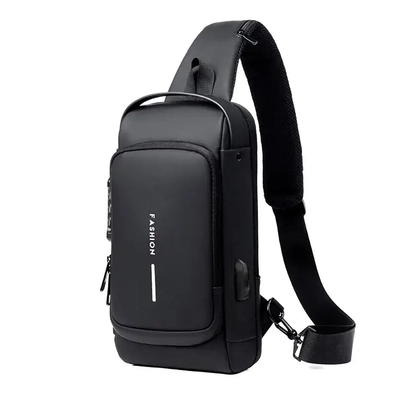 Borsa a tracolla da uomo multifunzione antifurto USB Messenger Pack da uomo