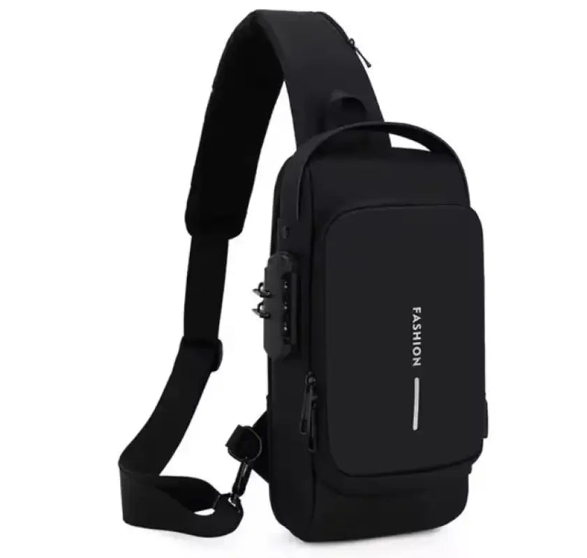 Borsa a tracolla da uomo multifunzione antifurto USB Messenger Pack da uomo - Black X1133 - Borsa a tracolla da uomo