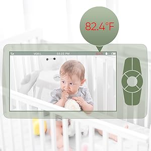 Baby monitor video da 5 pollici con fotocamera e audio,