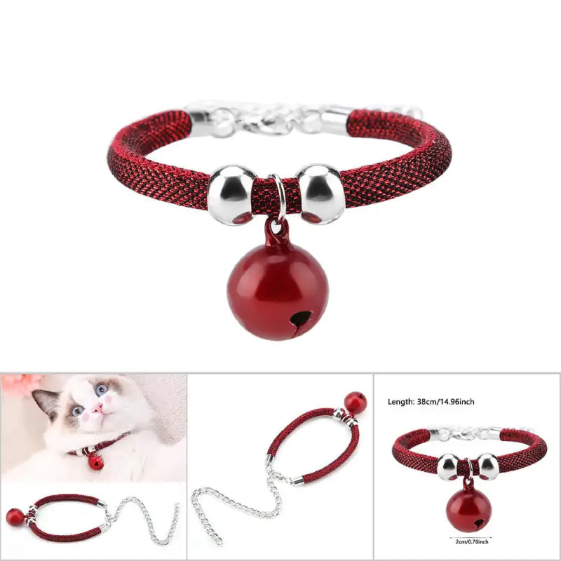 Collare per cani e gatti con campanello - Rosso - Collare per cani e gatti