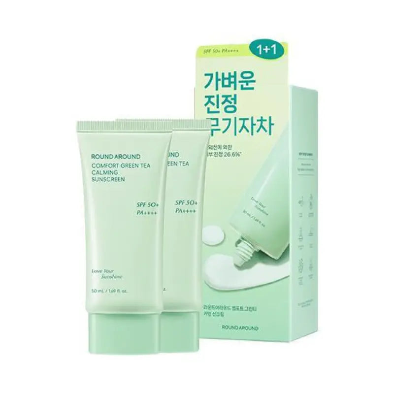 Crema solare calmante al tè verde comfort SFP50 + PA + + + + 50ml + 50ml (Double SET) - Sunscreen