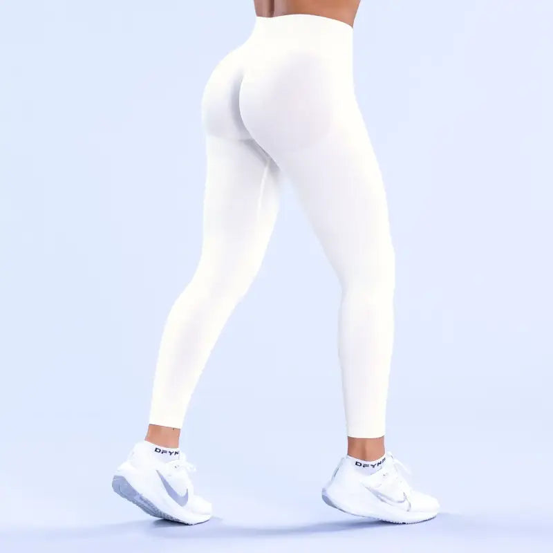 Leggings Donne Leggings senza cuciture Pantaloni da yoga a vita alta - Ivory / L - Leggings Donne fitness