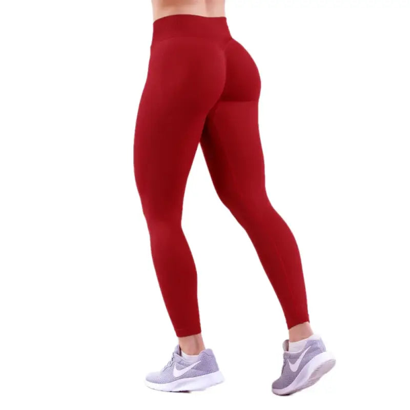 Leggings Donne Leggings senza cuciture Pantaloni da yoga a vita alta - Wine red / M - Leggings Donne fitness