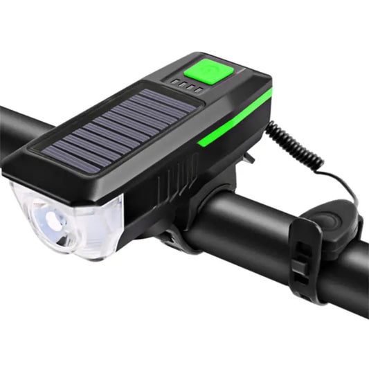 Luce per bicicletta solare USB ricaricabile a doppia ricarica - Verde - Luce per bicicletta