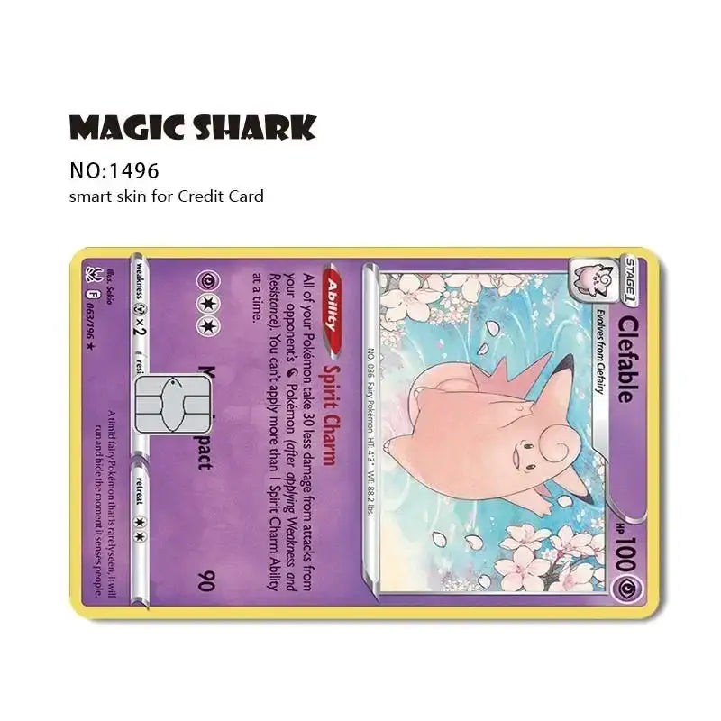 Pokemon cover per carta di credito debit bank card front - 1496 / No Chip - Cover per carta di credito