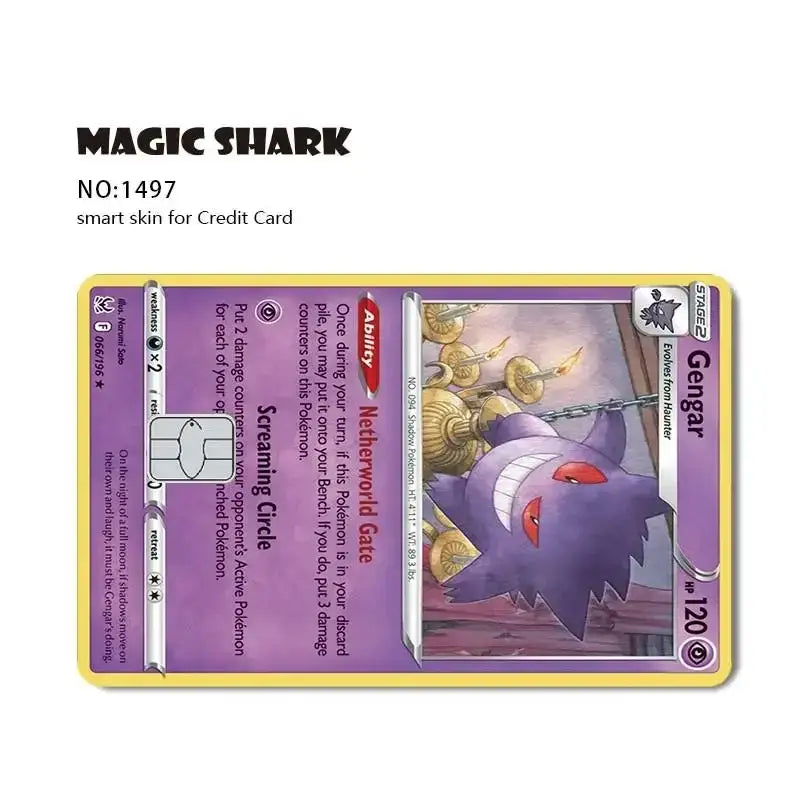 Pokemon cover per carta di credito debit bank card front - 1497 / No Chip - Cover per carta di credito