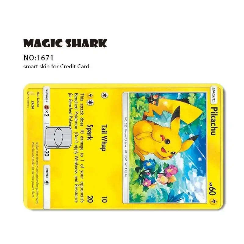 Pokemon cover per carta di credito debit bank card front - 1671 / No Chip - Cover per carta di credito