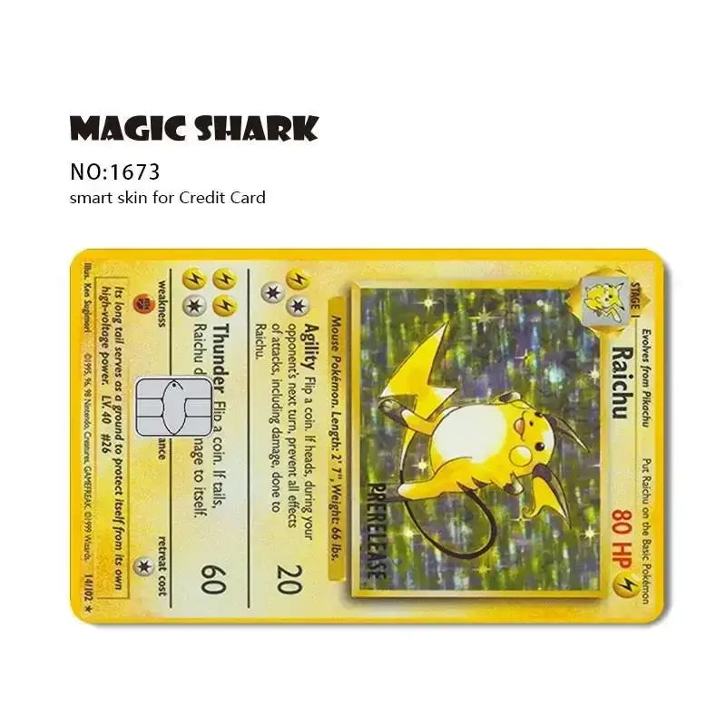 Pokemon cover per carta di credito debit bank card front - 1673 / No Chip - Cover per carta di credito