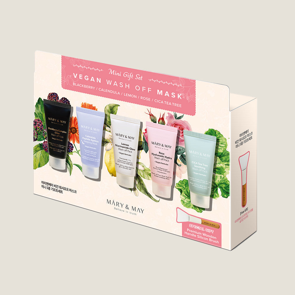 Mini set regalo Vegan Wash Off Mask (30g x 5)