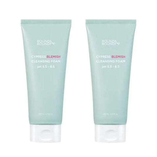 ROUND AROUND Cypress Blemish Schiuma Detergente 200ml + 200ml (Double SET) - Cleansing Foam