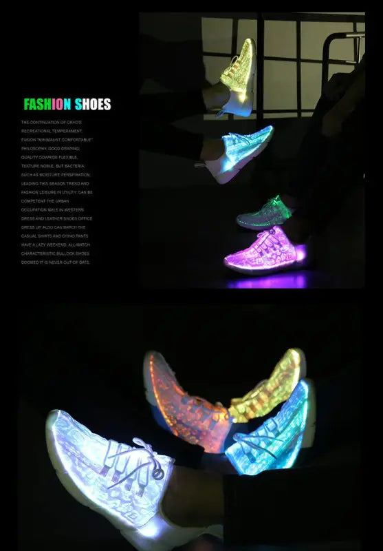 Scarpe estive a LED in fibra ottica per ragazze ragazzi - Bianco - Scarpe estive a LED